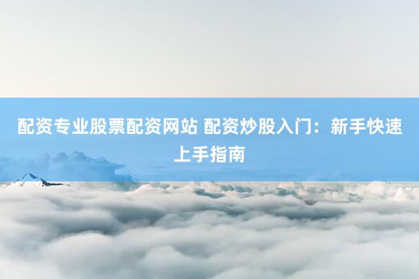 配资专业股票配资网站 配资炒股入门：新手快速上手指南