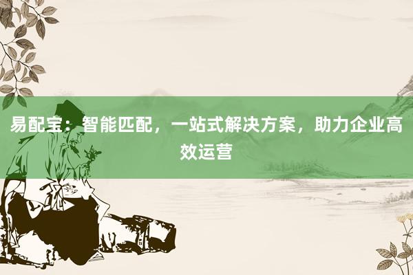 易配宝：智能匹配，一站式解决方案，助力企业高效运营