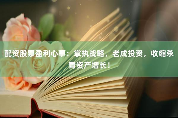 配资股票盈利心事：掌执战略，老成投资，收缩杀青资产增长！