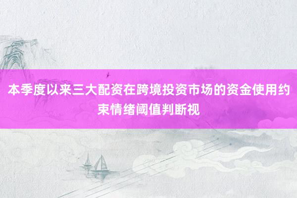 本季度以来三大配资在跨境投资市场的资金使用约束情绪阈值判断视