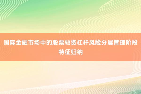 国际金融市场中的股票融资杠杆风险分层管理阶段特征归纳